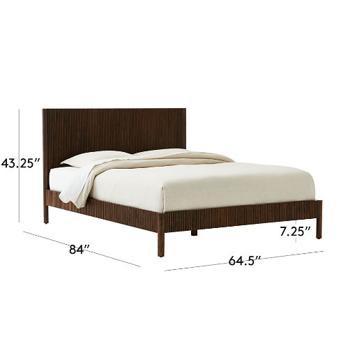 Siro Dark Mindi Wood Queen Bed