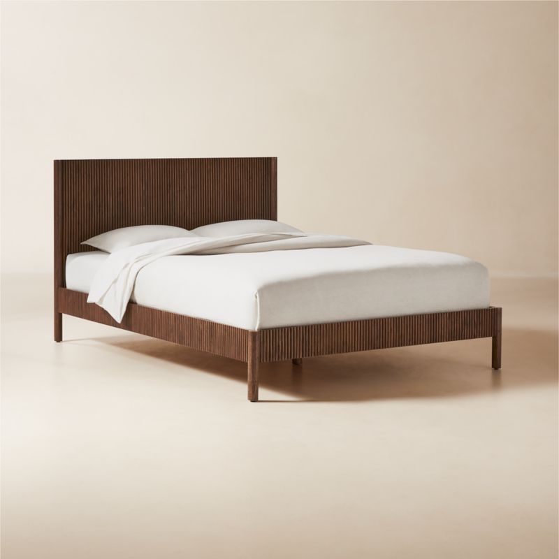 Siro Dark Mindi Wood Queen Bed - image 3 of 10