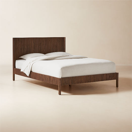 Siro Dark Mindi Wood Queen Bed