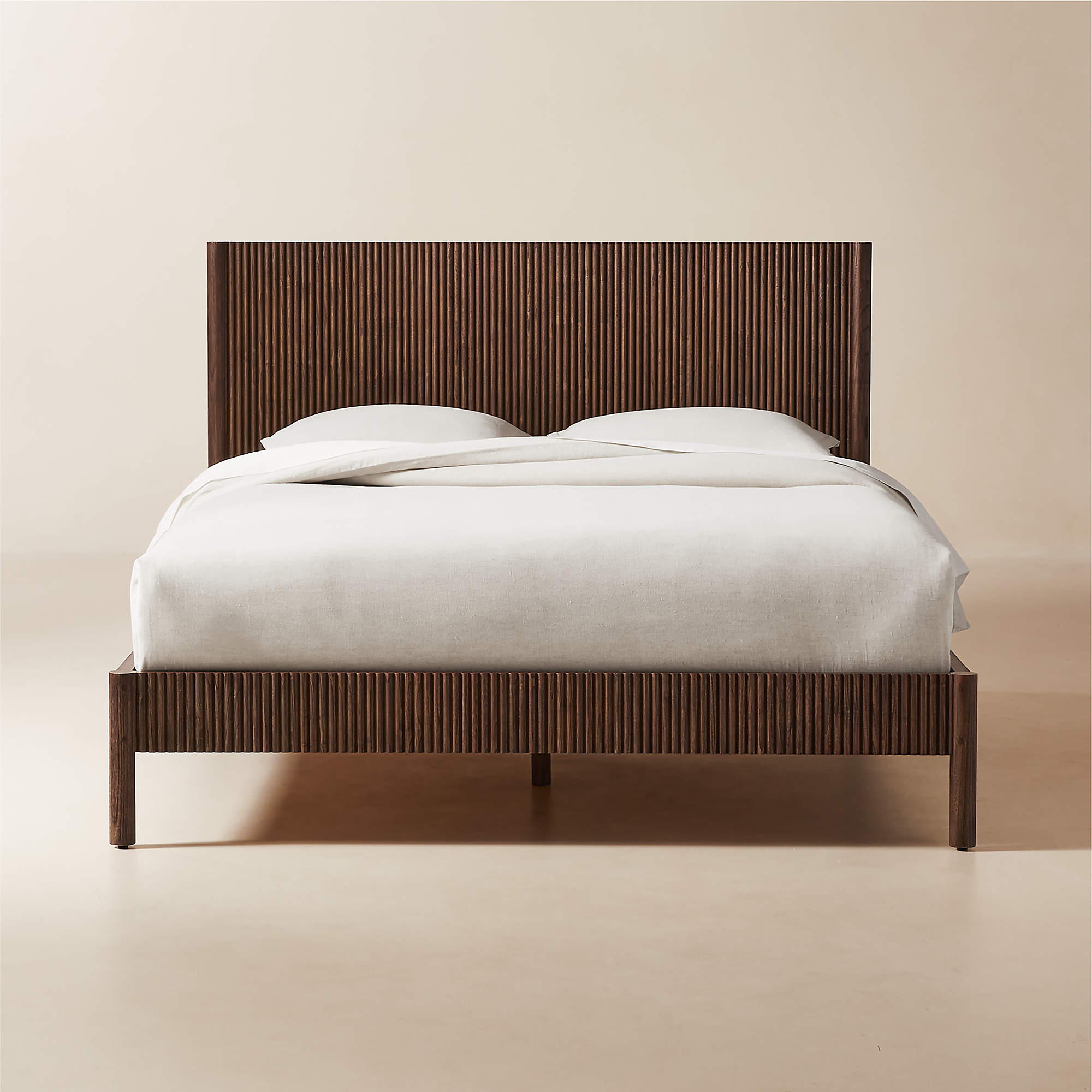 Siro Dark Mindi Wood Queen Bed + Reviews | CB2