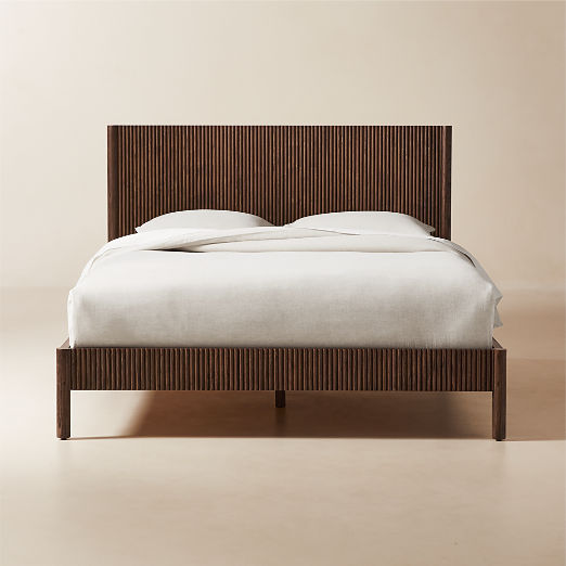 Siro Dark Mindi Wood Bed