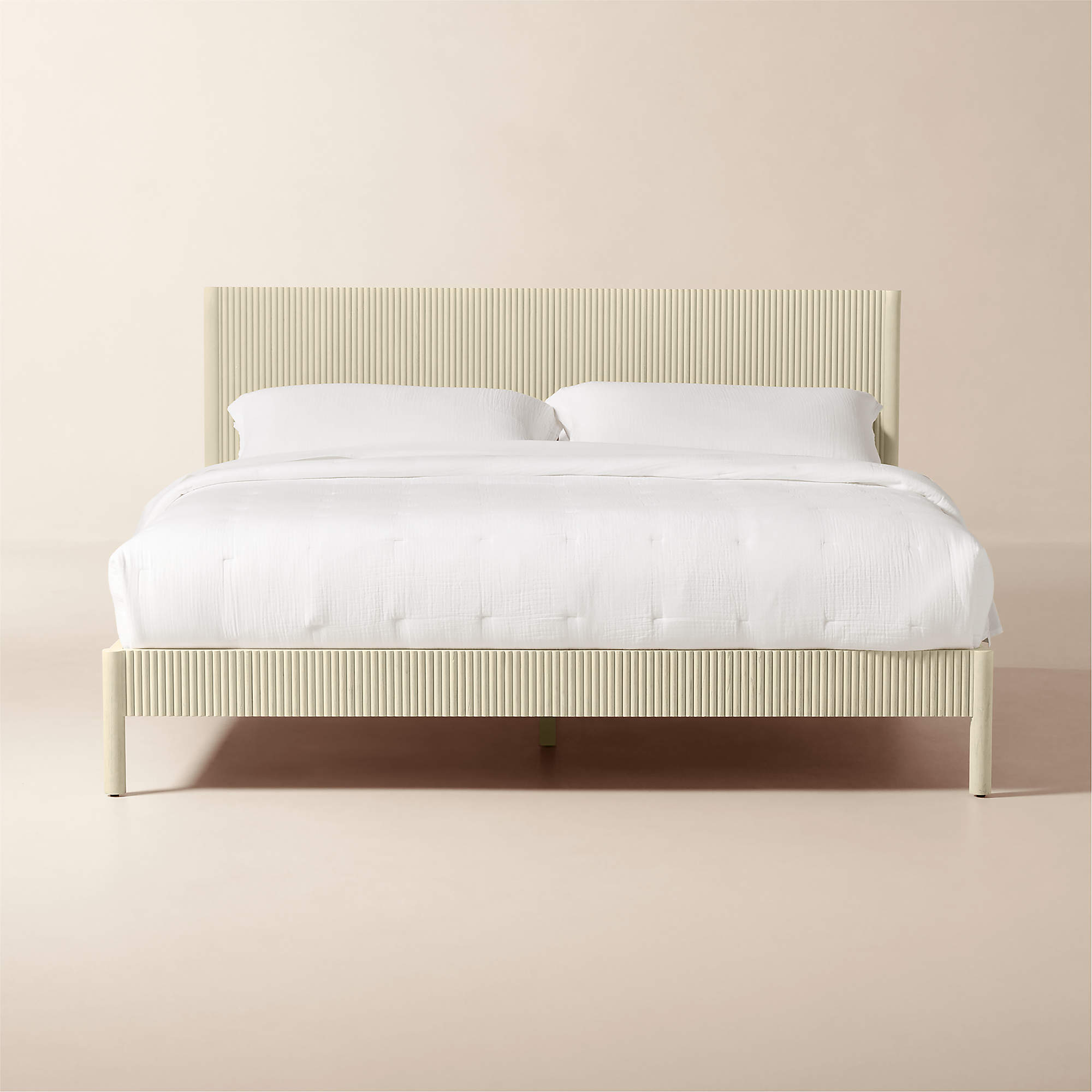 Siro Whitewash Mindi Wood King Bed + Reviews CB2