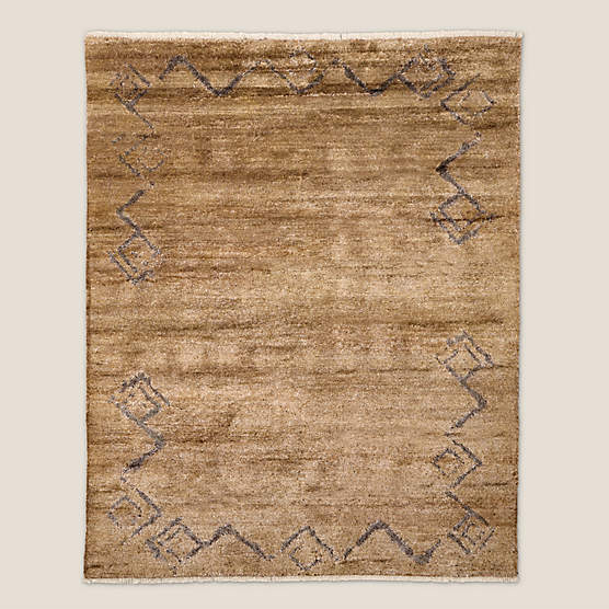 Sirocco Toffee Brown Handknotted Viscose Area Rug 8'x10' by Kravitz Design
