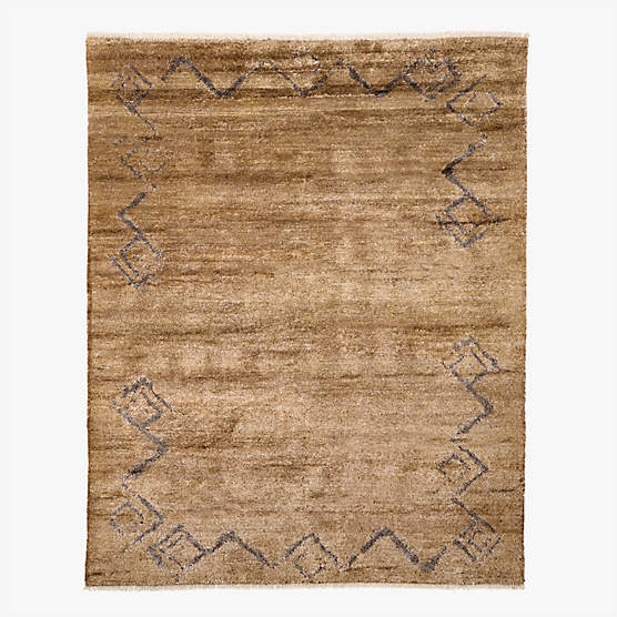 Sirocco Toffee Brown Handknotted Viscose Area Rug 6'x9' by Kravitz Design