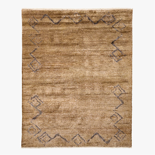 Sirocco Toffee Brown Handknotted Viscose Area Rug 6'x9' by Kravitz Design
