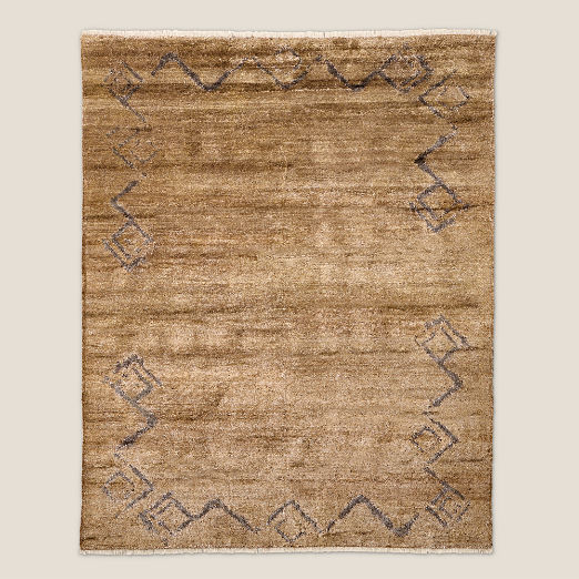 Sirocco Toffee Brown Handknotted Viscose Area Rug by Kravitz Design