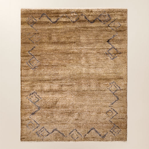 Sirocco Toffee Brown Handknotted Viscose Area Rug 8'x10' by Kravitz Design
