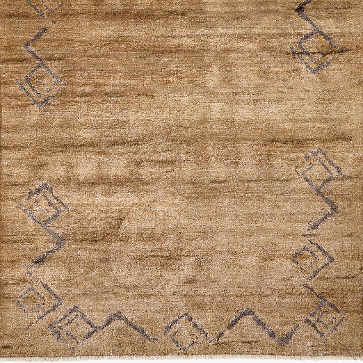 Sirocco Toffee Brown Handknotted Viscose Rug Swatch 12"x12" by Kravitz Design