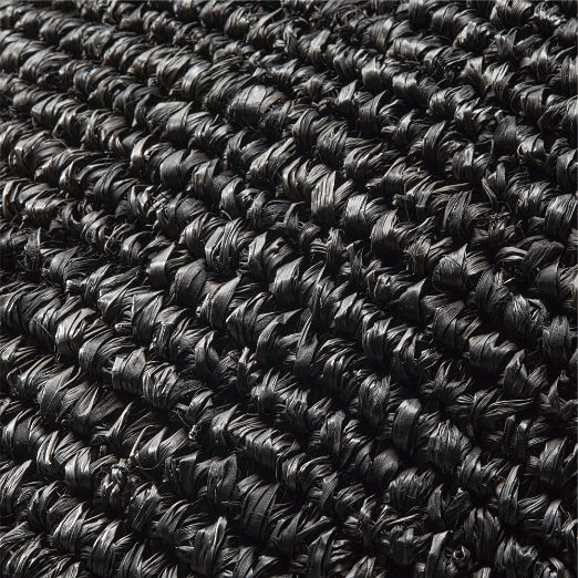 Sisal Woven Black Throw Pillow Cover 23"