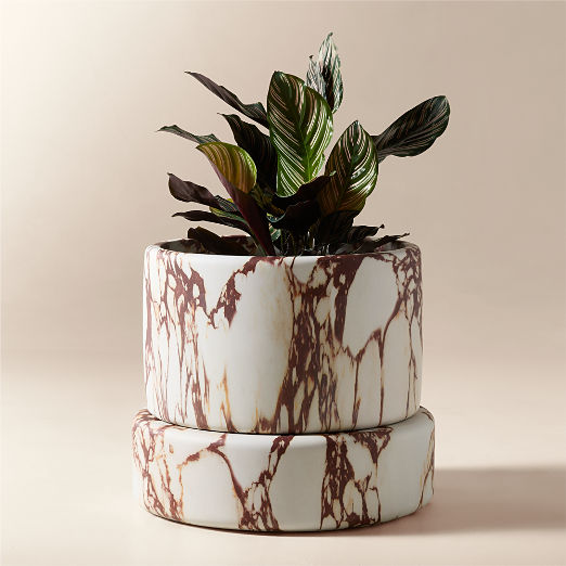 Situ Faux Red Calacatta Marble Planter Short