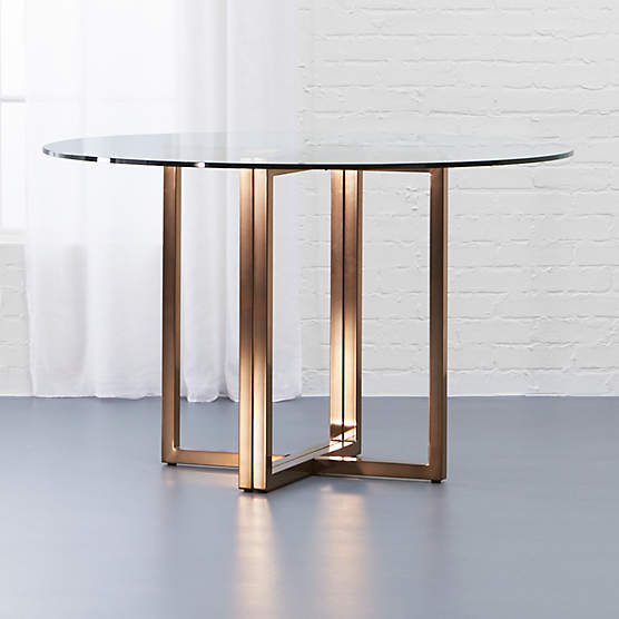 Silverado 47" Round Brass Dining Table