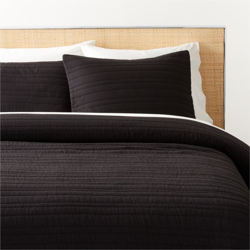 Siza Organic Cotton Black Standard Pillow Shams Set of 2 - image 3 of 5