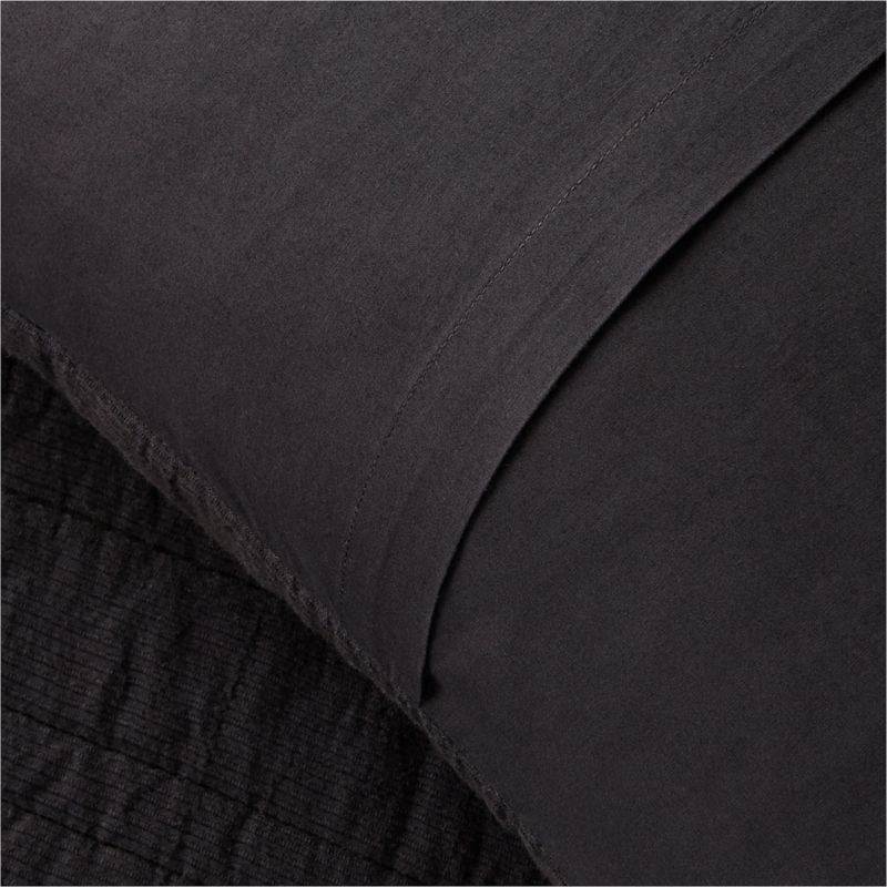 Siza Organic Cotton Black Standard Pillow Shams Set of 2 - image 2 of 5