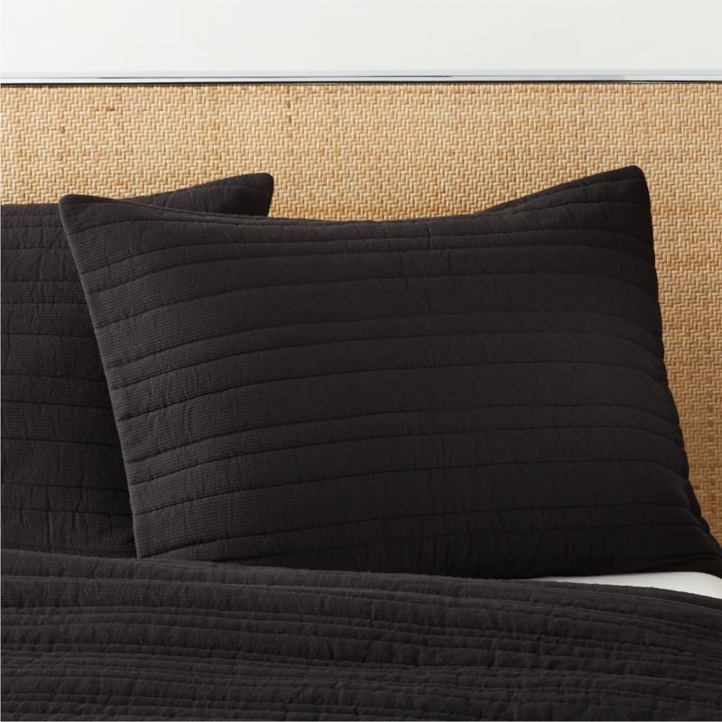 Siza Organic Cotton Black Standard Pillow Shams Set of 2