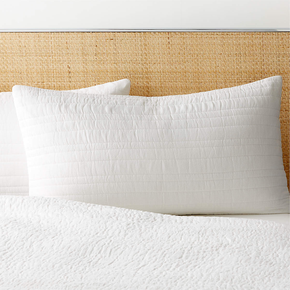 Siza Organic Cotton Warm White King Pillow Shams Set of 2 CB2