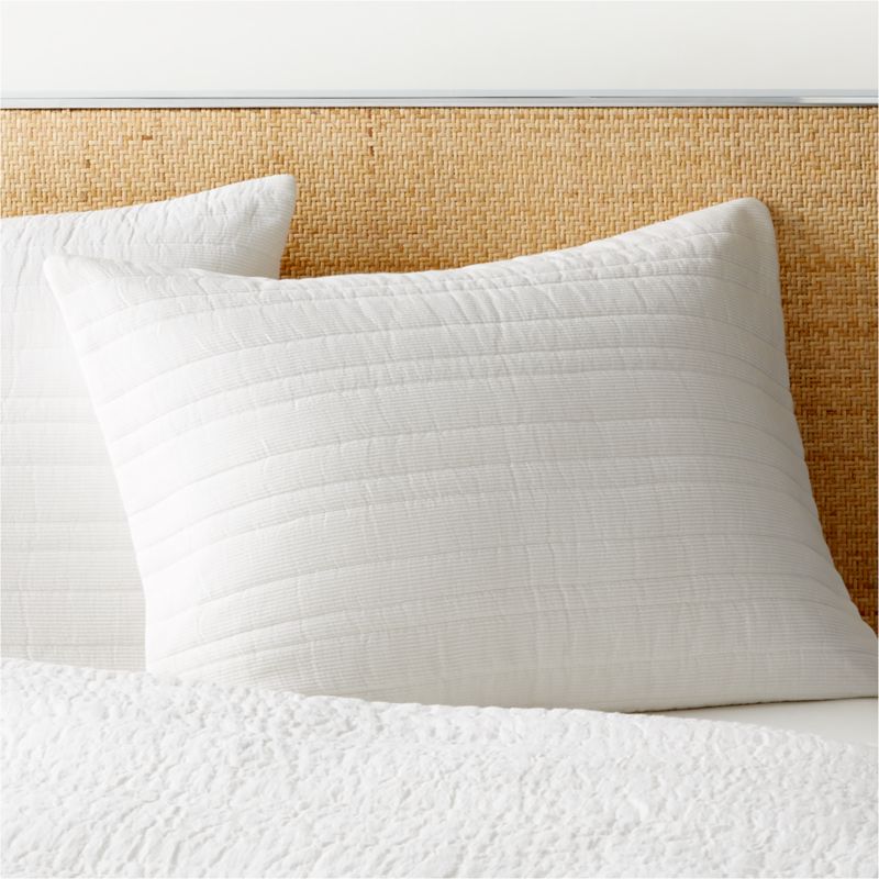View Siza Organic Cotton Warm White Standard Pillow Shams Set of 2 details