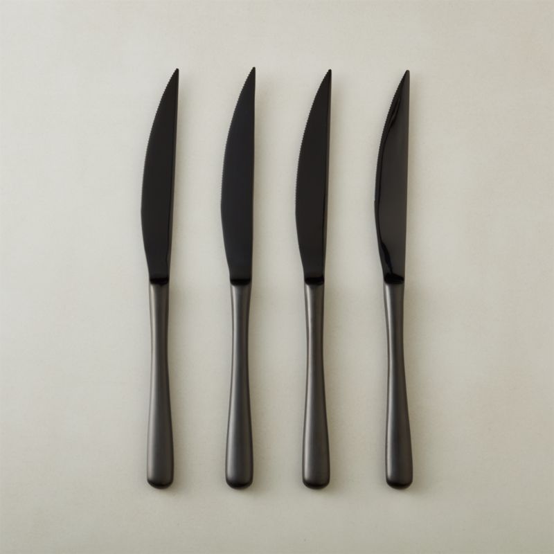View Sizzle Black Steak Knives Set of 4 details