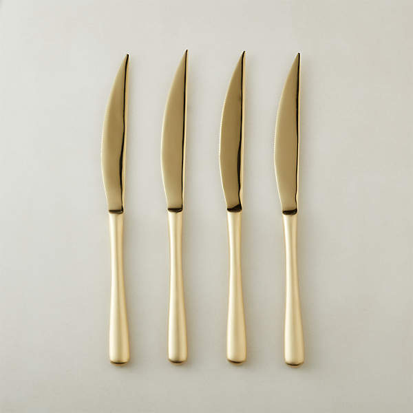 Molten Steak Knife Set - Gold – Dalmazio Design