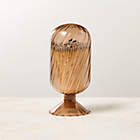 Small Amber Glass Helix Cloche with Silver Matches