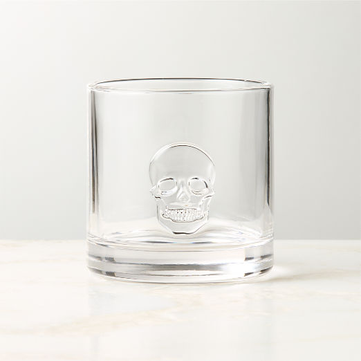 Skull Embossed Double Old-Fashioned Glasses Set of 6