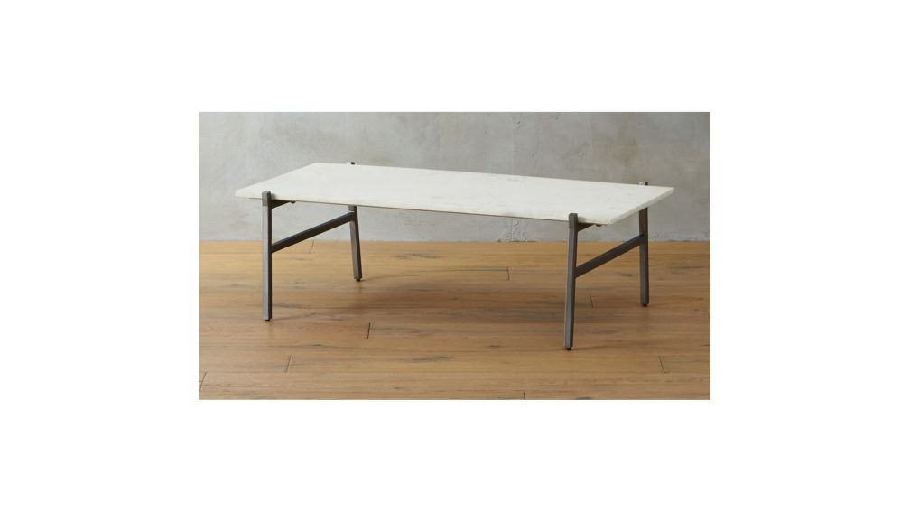 Slab White Marble Coffee Table + Reviews  CB2