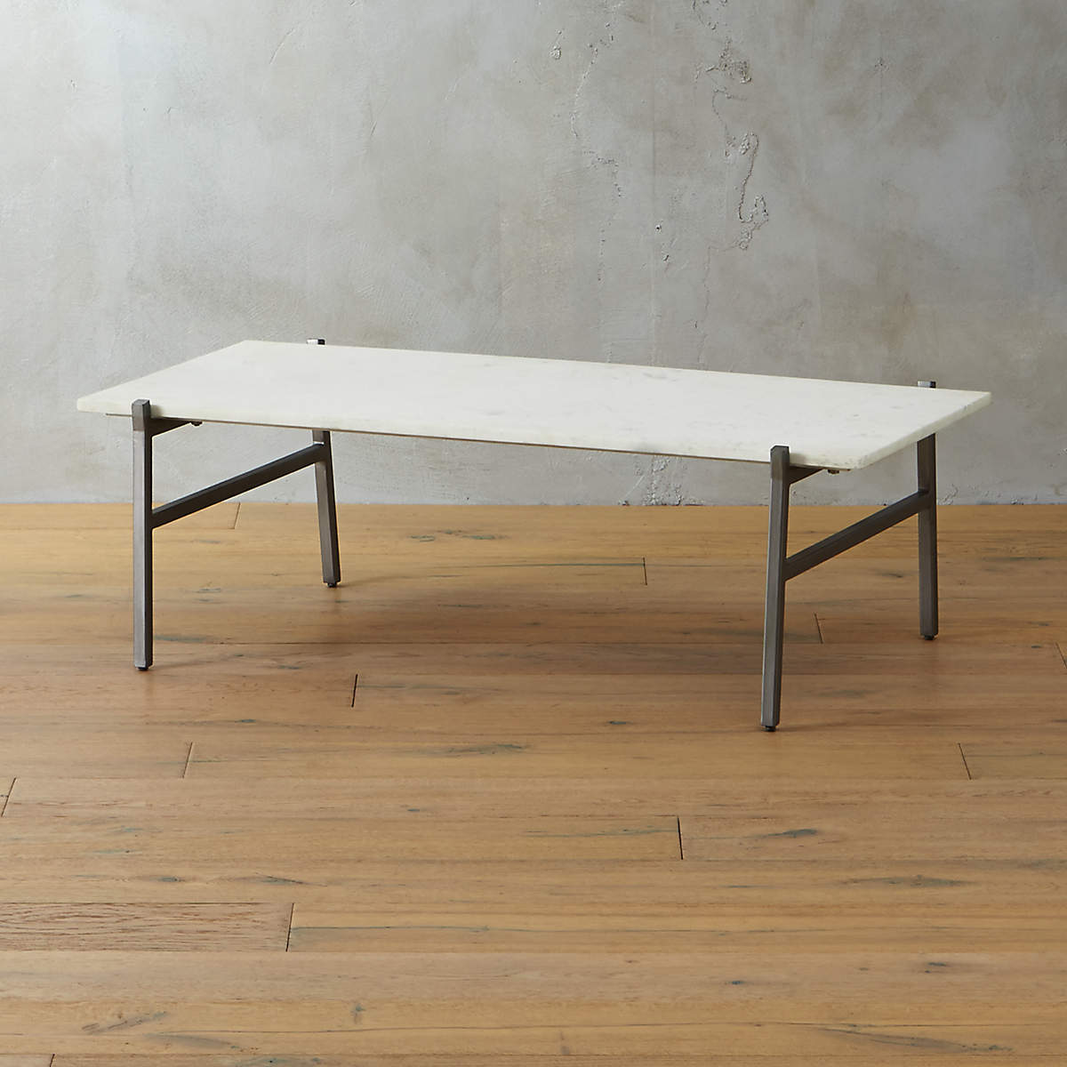Slab White Marble Coffee Table + Reviews CB2