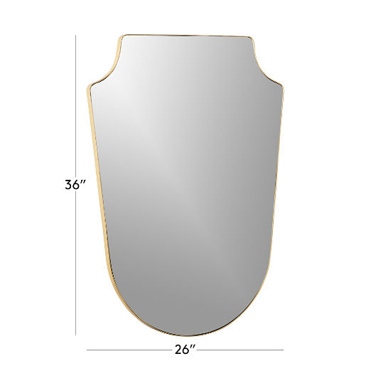 Slim Polished Brass Wall Mirror 26"x36"