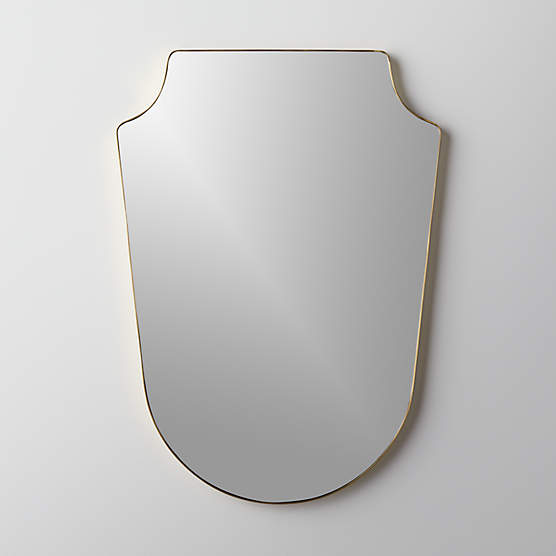 Slim Polished Brass Wall Mirror 26"x36"