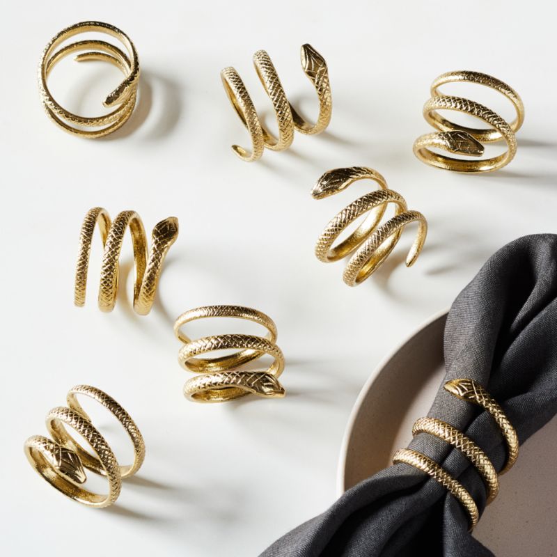 View Slink Gold Napkin Rings Set of 8 details