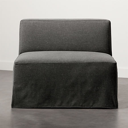 Slipcover Grey Modular Armless Chair Cb2