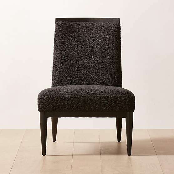 Chiara Modern Brown Boucle Vanity Chair + Reviews CB2