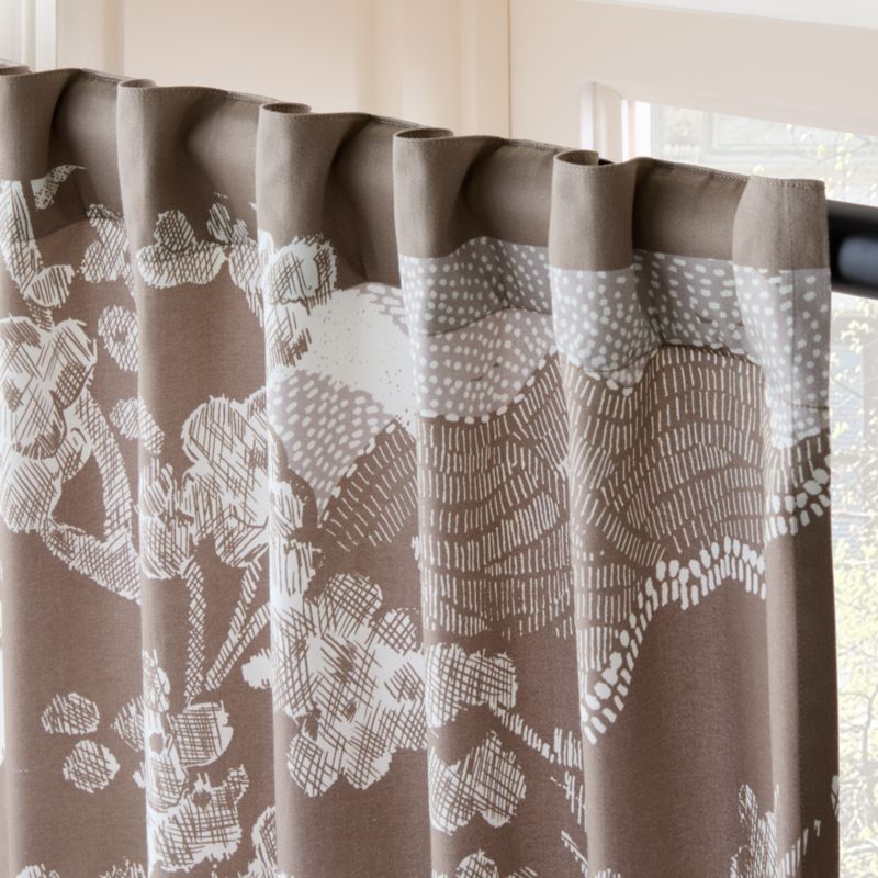 Sloane Brown Cotton Sateen Window Curtain Panel 48"x96" - image 1 of 5