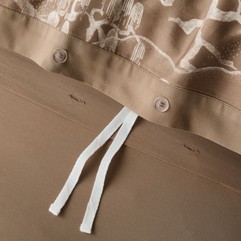 Sloane Organic Cotton Sateen Brown Full/Queen Duvet Cover - image 2 of 5