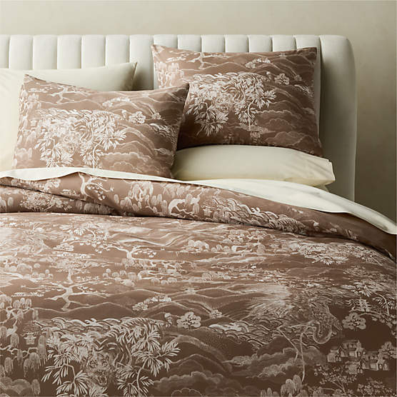 Sloane Organic Cotton Sateen Brown Full/Queen Duvet Cover