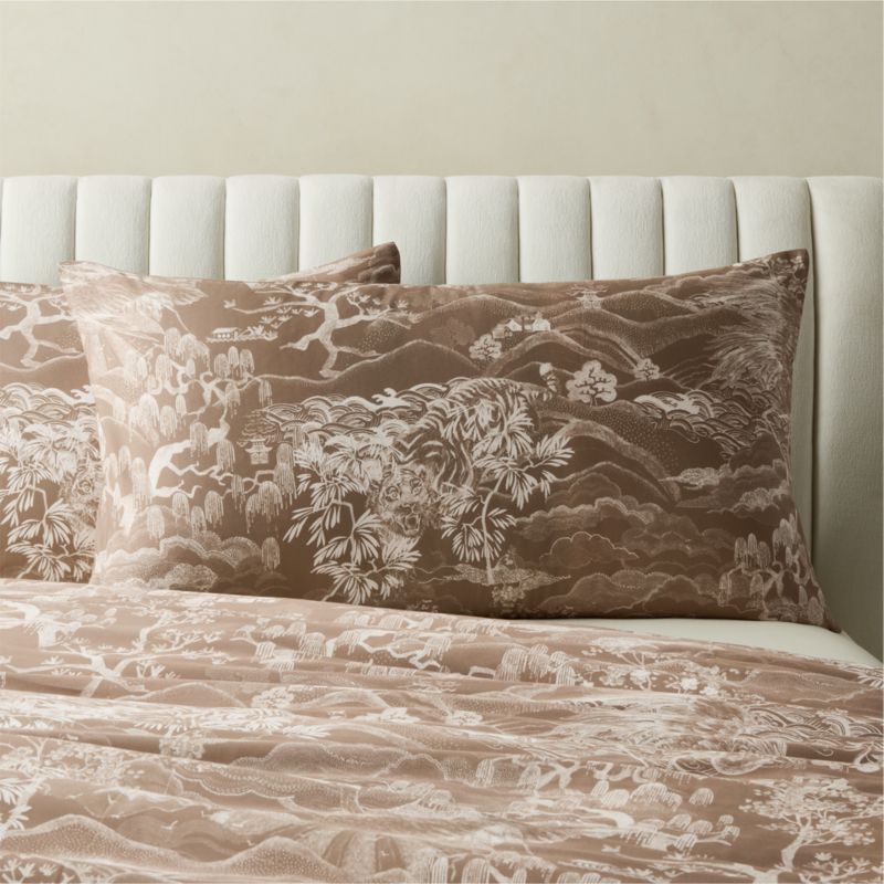 View Sloane Organic Cotton Sateen Brown King Pillow Shams Set of 2 details
