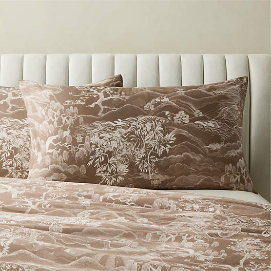Sloane Organic Cotton Sateen Brown King Pillow Shams Set of 2