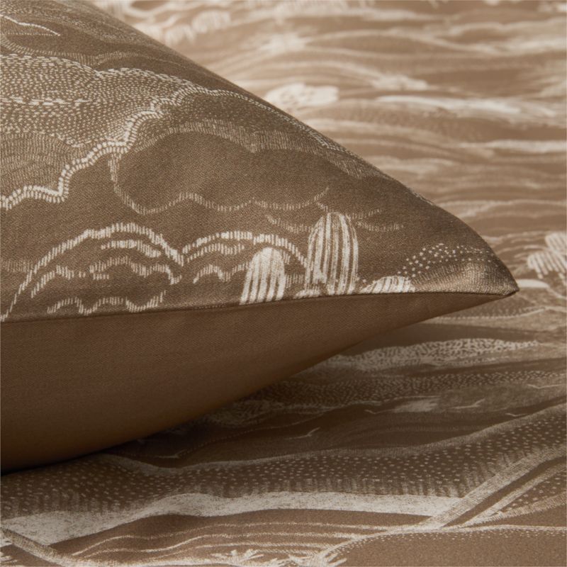 Sloane Organic Cotton Sateen Brown Standard Pillow Shams Set of 2 - image 3 of 7