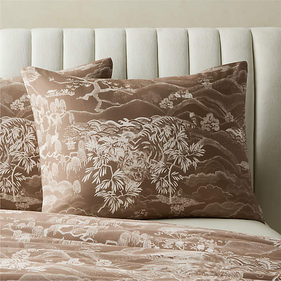 Sloane Organic Cotton Sateen Brown Standard Pillow Shams Set of 2