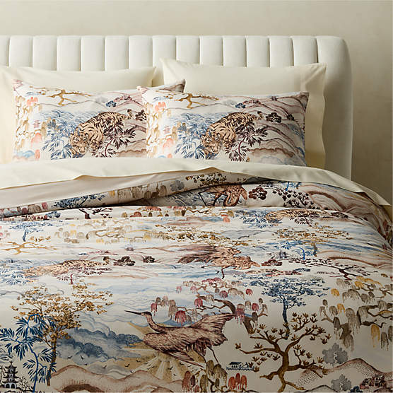 Sloane Organic Cotton Sateen Multicolor Full/Queen Duvet Cover