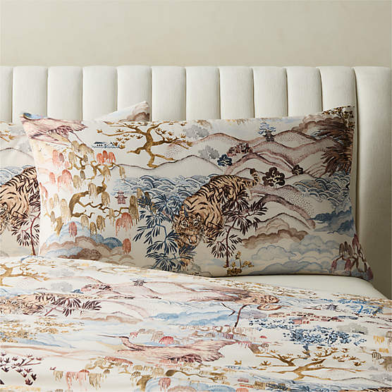 Sloane Organic Cotton Sateen Multicolor King Pillow Shams Set of 2