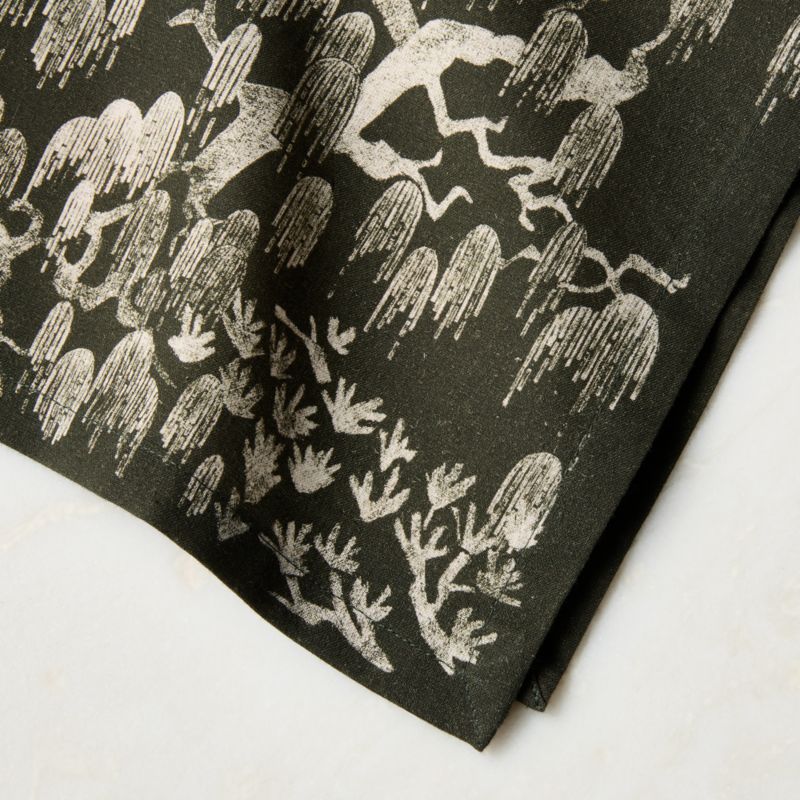 Sloane Dark Olive Green Cotton and Linen Napkin - image 1 of 3