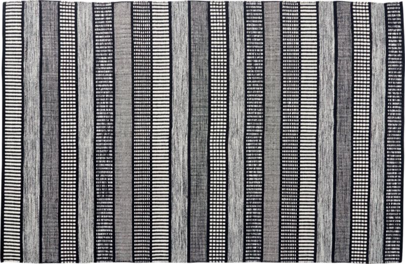 Sloane Handloom Black And White Striped Rug 6 X9 Cb2