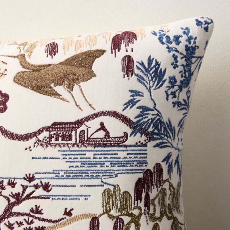 Sloane Multi Embroidered Velvet Lumbar Pillow Cover 22"x15" - image 1 of 5