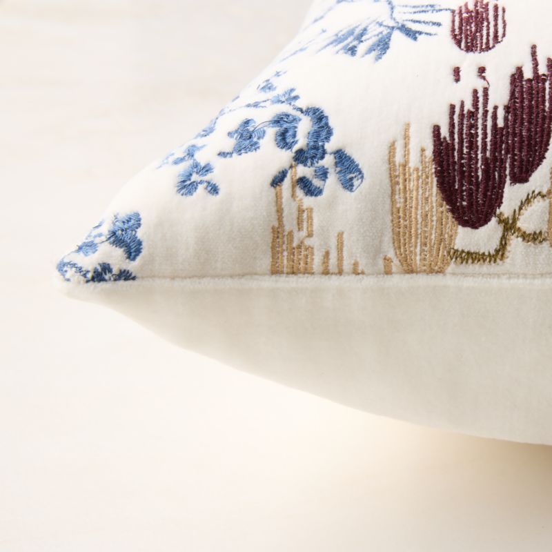 Sloane Multi Embroidered Velvet Lumbar Pillow Cover 22"x15" - image 3 of 5