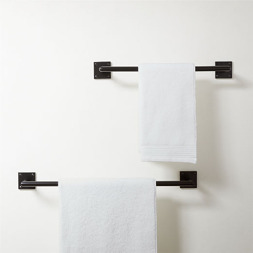 Slotted Screw Matte Black Towel Bars