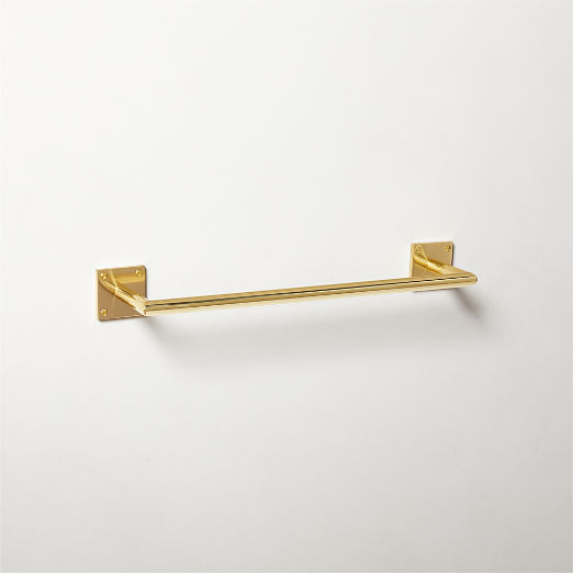 Slotted Screw Polished Brass Towel Bar 18"