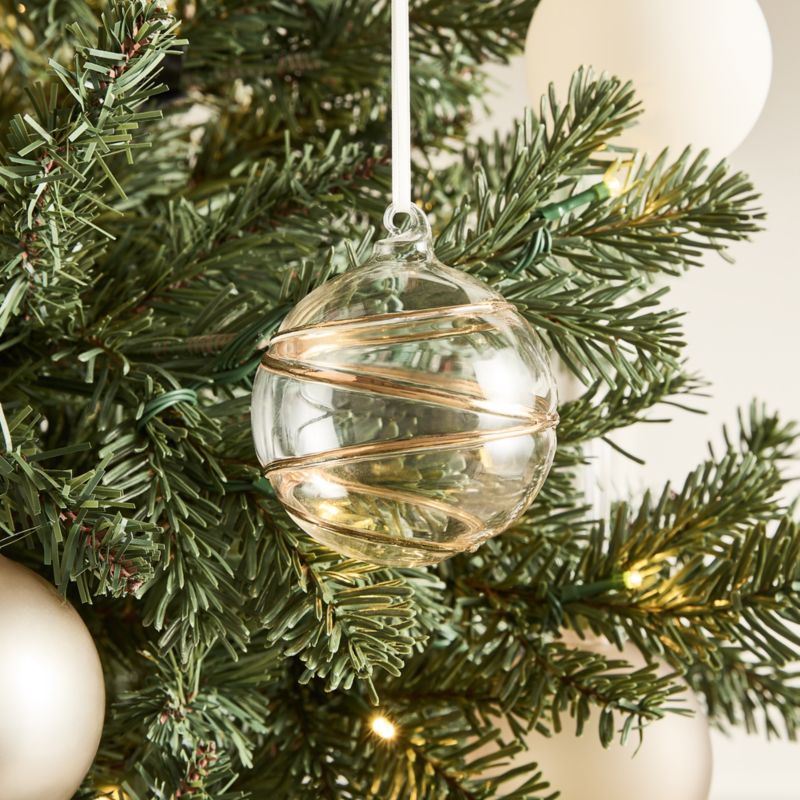 Salaria Round 24K Gold Glass Christmas Tree Ornament 3" - image 1 of 10