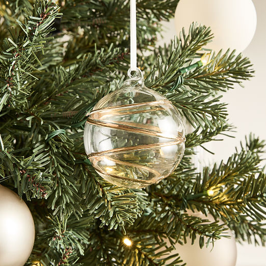 Salaria Round 24K Gold Glass Christmas Tree Ornament 3"