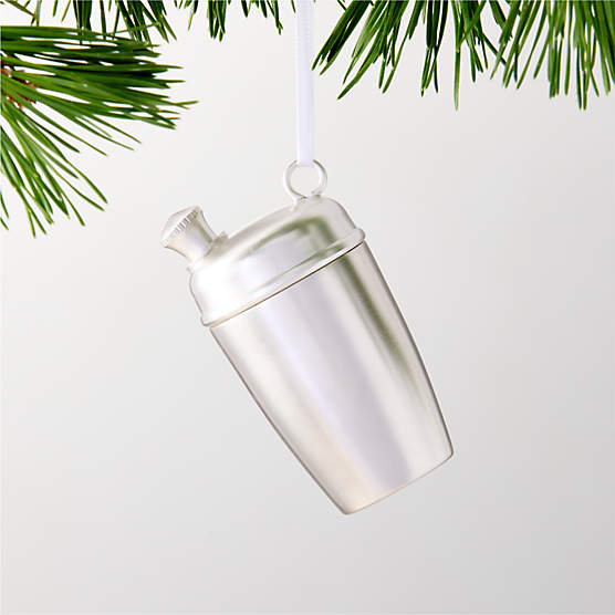 Silver Cocktail Shaker Christmas Tree Ornament