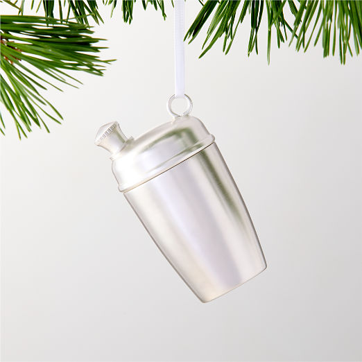 Silver Cocktail Shaker Christmas Tree Ornament